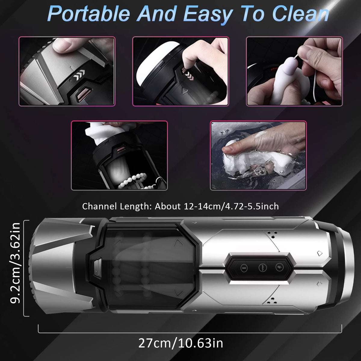 【One-Click Climax】Automatic Male Stroker with Ring with 7 Thrusting & Vibration Modes for Stimulation Electric Pocket Pussy Male Stroker Toy, Adult Male Sex Toys for Men