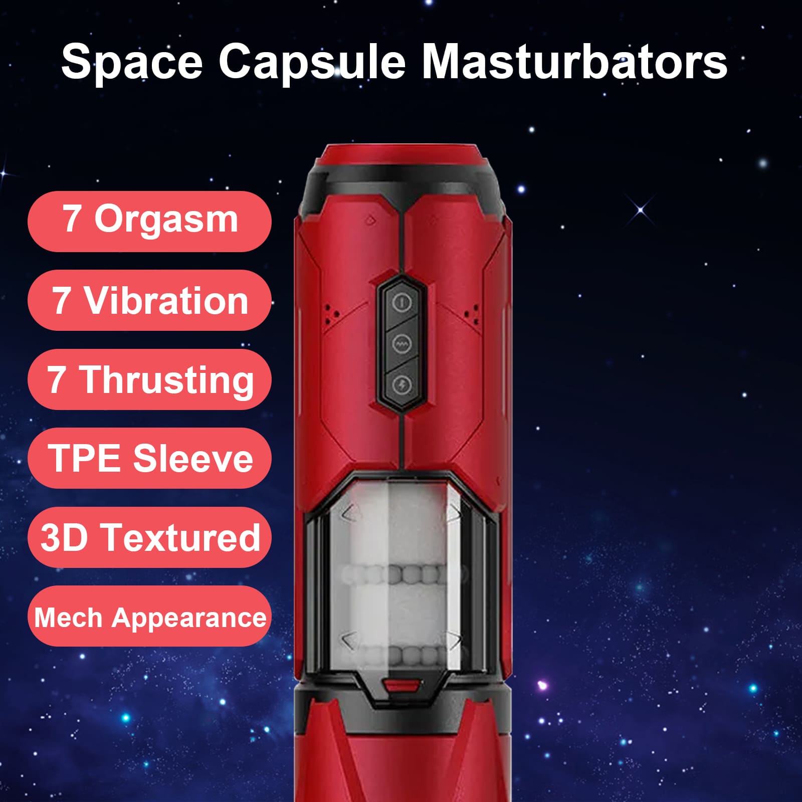 【One-Click Climax】Automatic Male Stroker with Ring with 7 Thrusting & Vibration Modes for Stimulation Electric Pocket Pussy Male Stroker Toy, Adult Male Sex Toys for Men