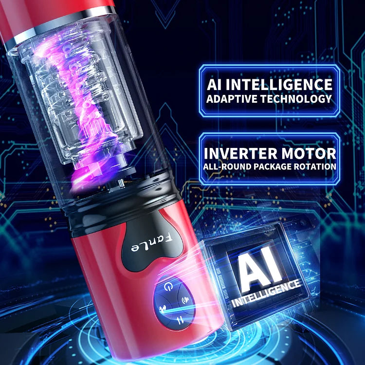 WaveRiderX Intelligent Multi-frequency Telescopic Rotation Sucking & Moaning Automatic Male Stroker with Suction Base