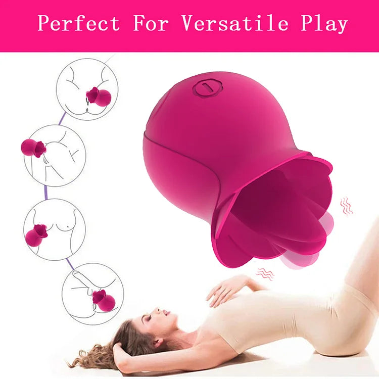 Tongue Licking Rose Toy Clit Sucking Massage Rose for Women