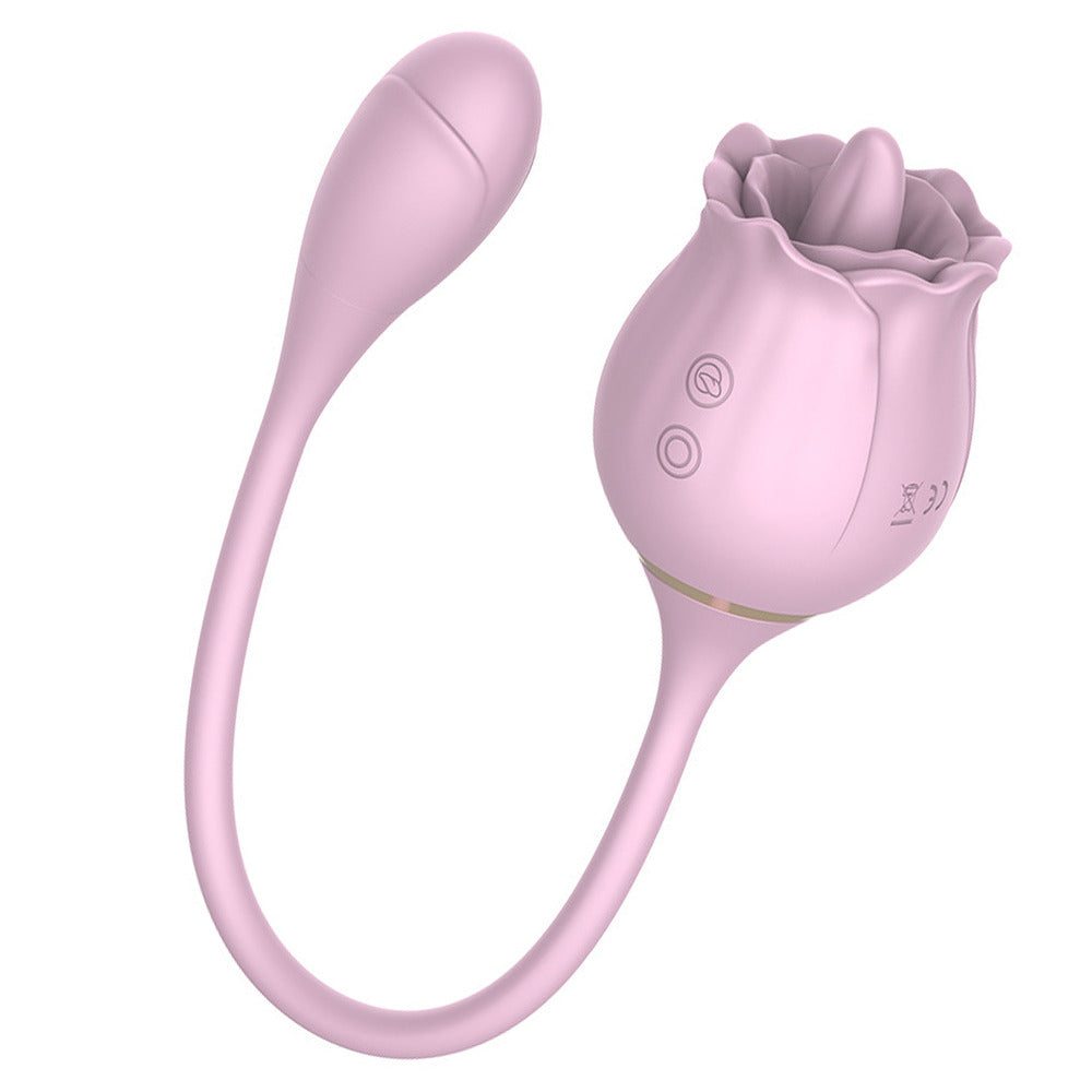 Rose Vibrator - 9 Vibration Tongue Vibrator with Vibrating Egg
