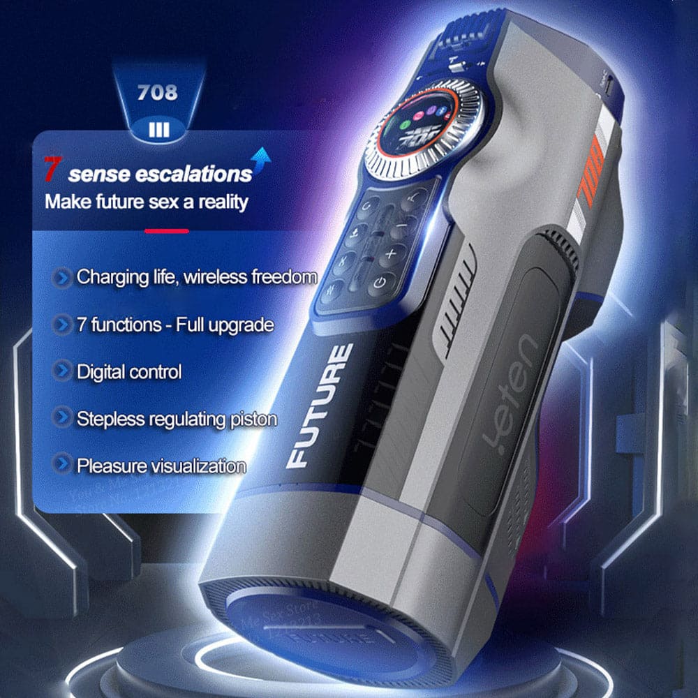 Leten Future Pro 708 3RD Generations Bluetooth Control 10 Modes Heating LED Screen Male Stroker
