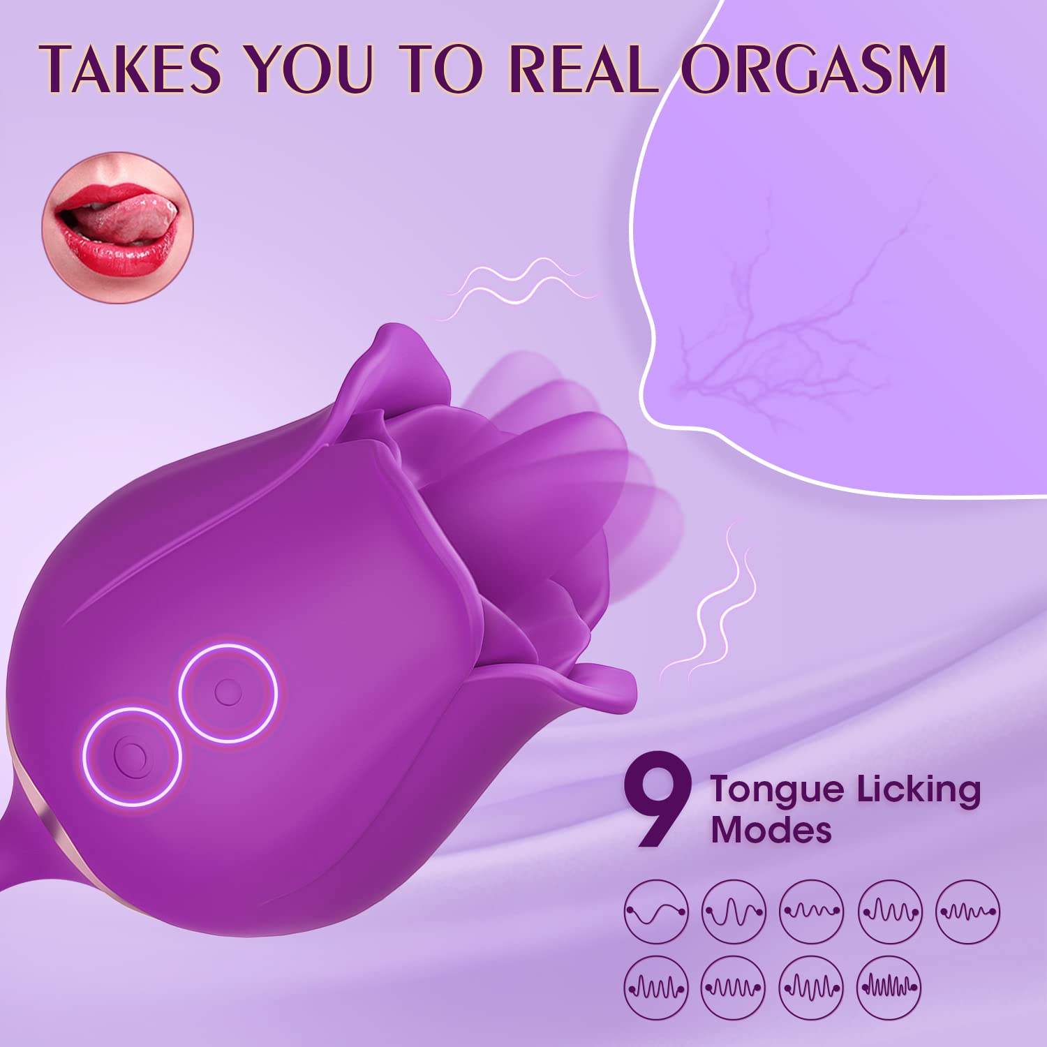 Rose Vibrating Tongue Licking Waterproof Vibrator