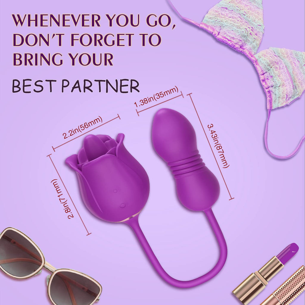 Rose Vibrating Tongue Licking Waterproof Vibrator