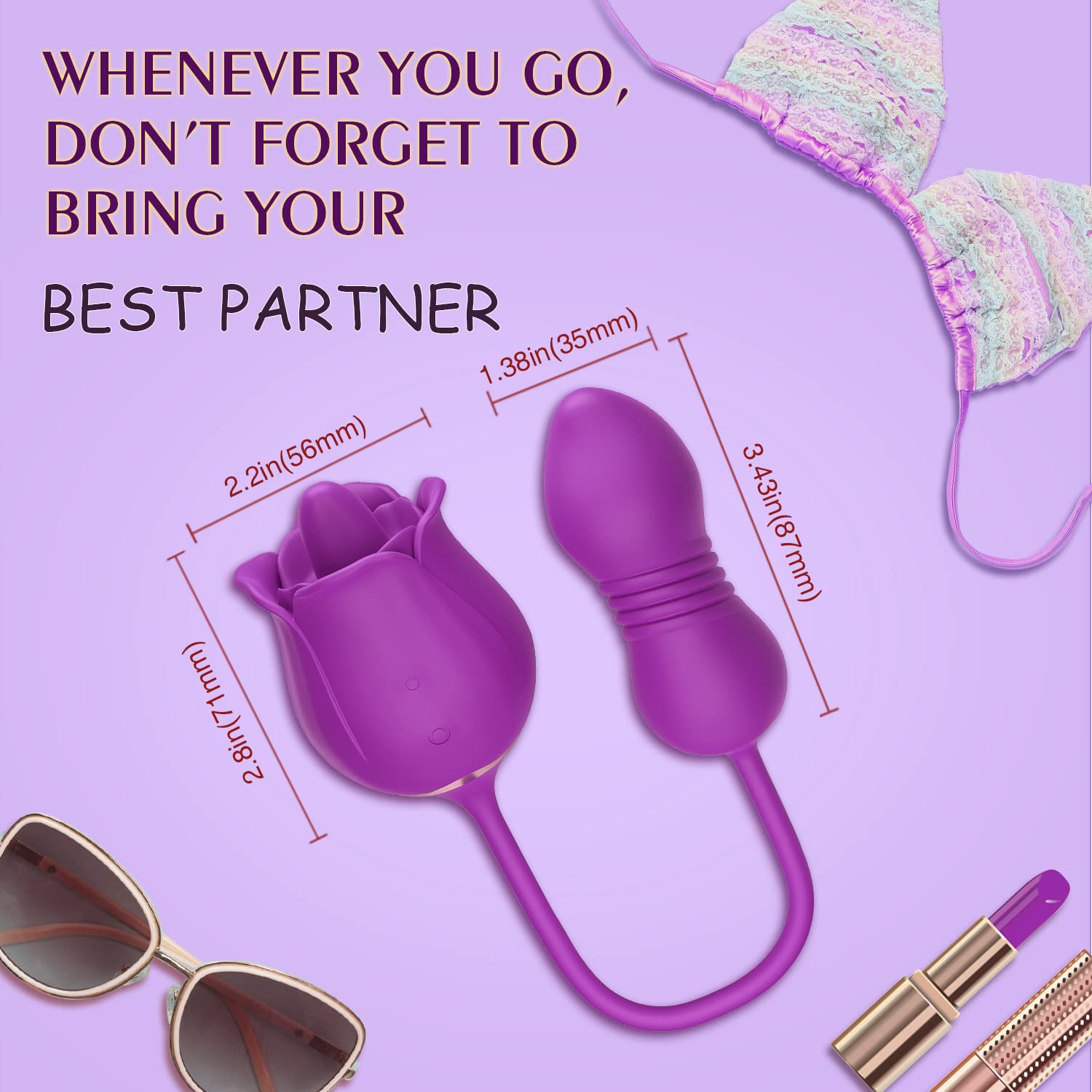 Rose Vibrating Tongue Licking Waterproof Vibrator