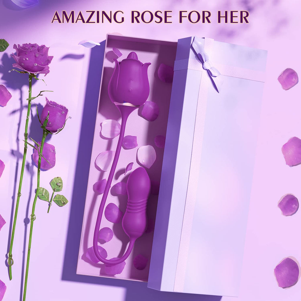 Rose Vibrating Tongue Licking Waterproof Vibrator