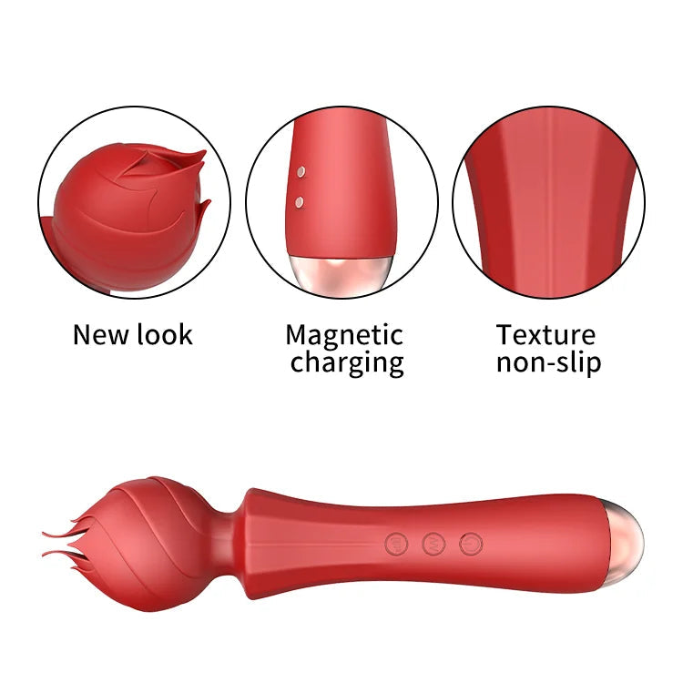 20 Frequency Vibration Mode Rose Vibrators Magic Wand Rechargeable