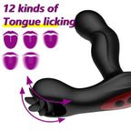 Remote Control Dual Vibrating Heated Tongue Licking Clitoris Stimulator Anal Plug