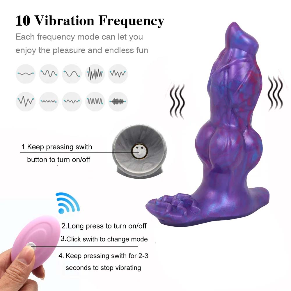 Wireless Remote Control Silicone Electric Anal Plug Dog Penis Fantasy Dildo