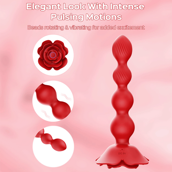 Rose Gyrating Anal Beads