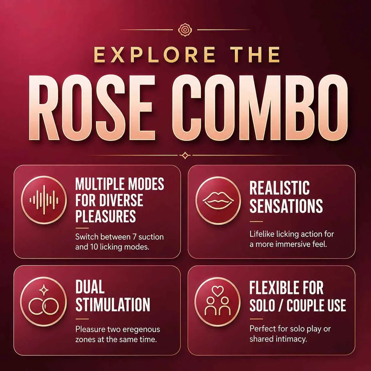 Rose Suction Massager Set with Extra Charging Cable