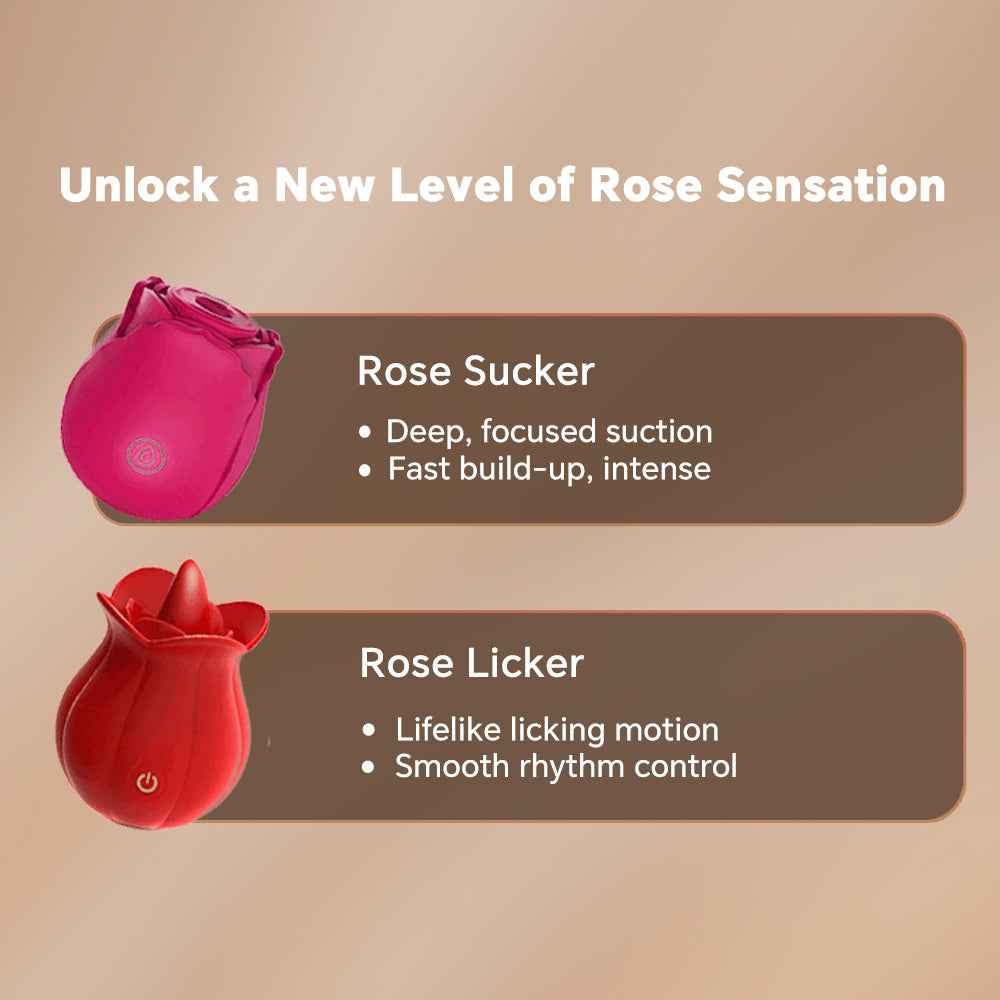 Rose Suction Massager Set with Extra Charging Cable