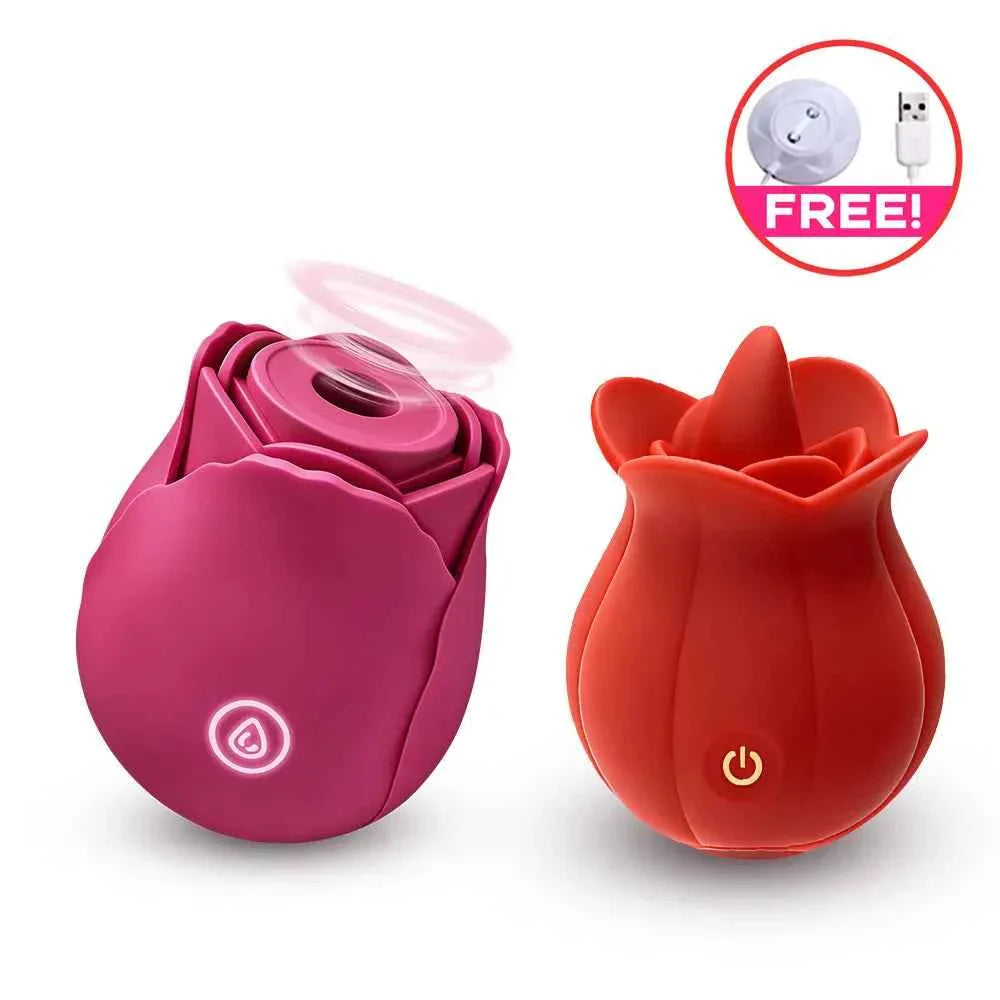 Rose Suction Massager Set with Extra Charging Cable
