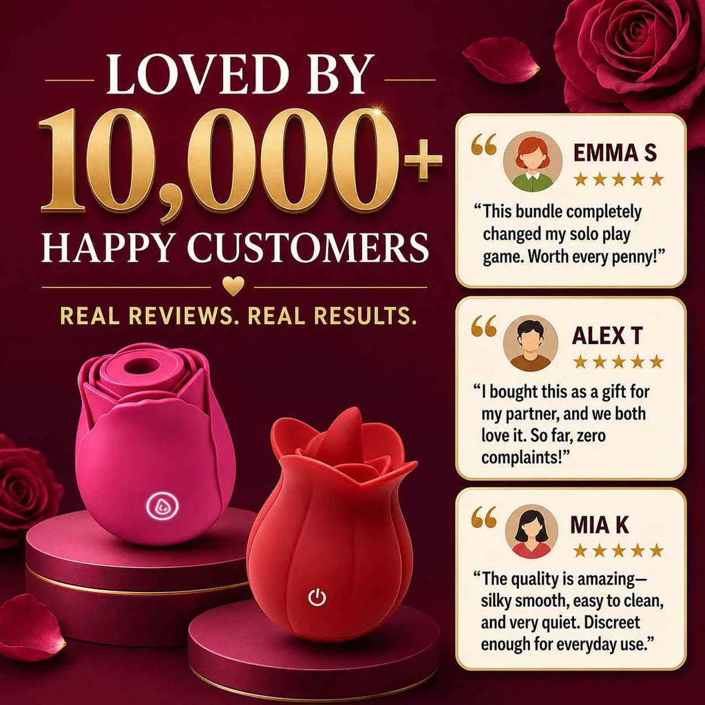 Rose Suction Massager Set with Extra Charging Cable