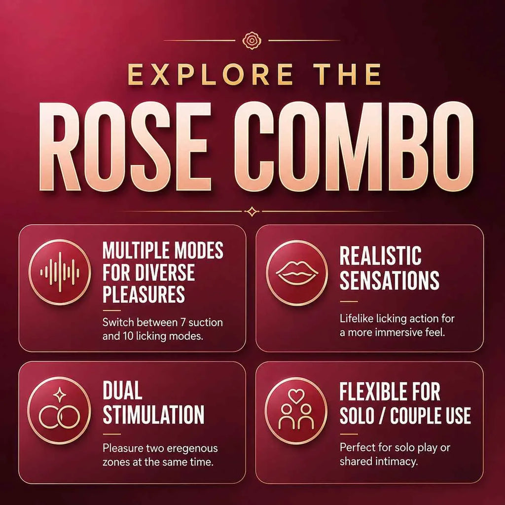 Rose Suction Massager Set with Extra Charging Cable