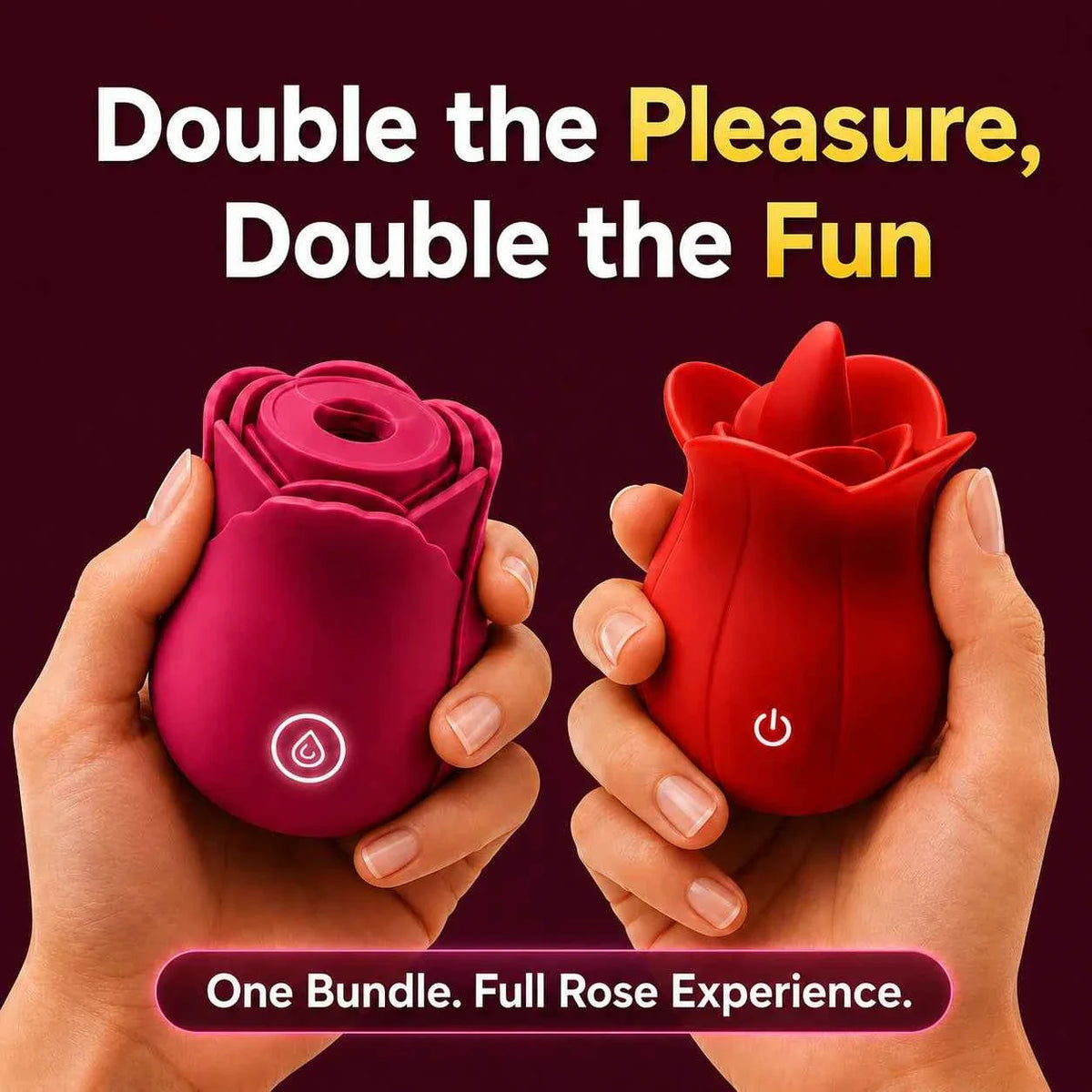 Rose Suction Massager Set with Extra Charging Cable