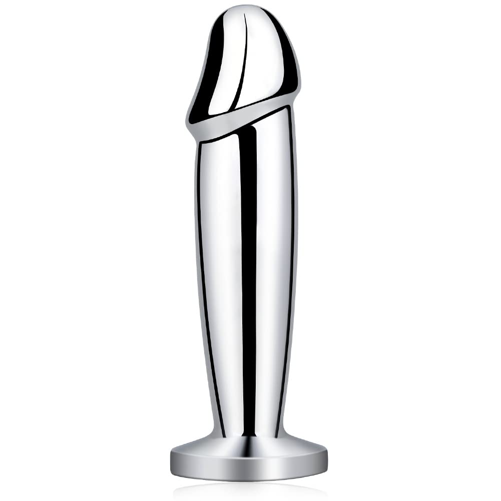 Metal Wireless Remote Control Imitation Dildo Vibrating Butt Plug