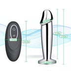 Metal Wireless Remote Control Imitation Dildo Vibrating Butt Plug