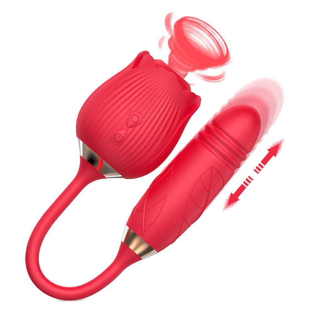 Rose Vibrator With Bullet Tongue