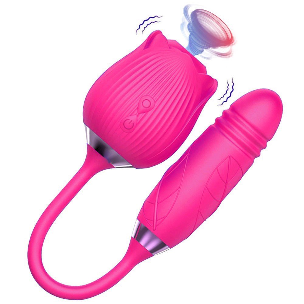 Rose Vibrator With Bullet Tongue