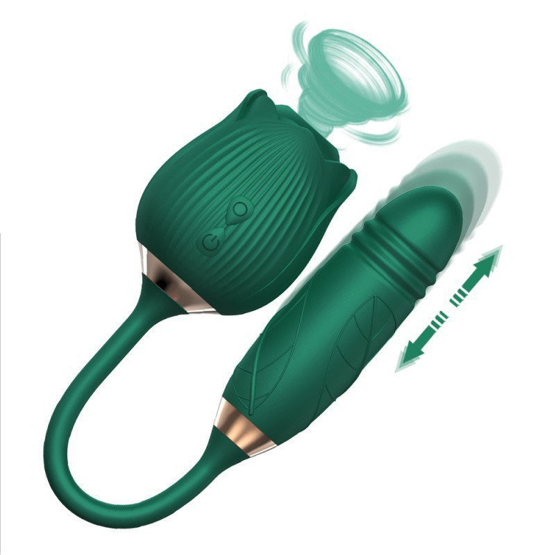 Rose Vibrator With Bullet Tongue