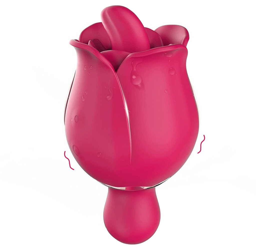 9 Frequency Rose Vibrators Vibrating Tongue Clitoris Stimulator