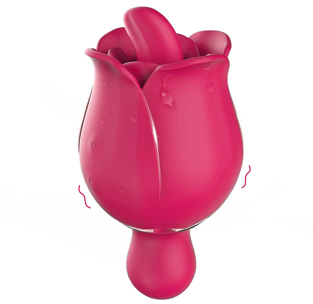 9 Frequency Rose Vibrators Vibrating Tongue Clitoris Stimulator