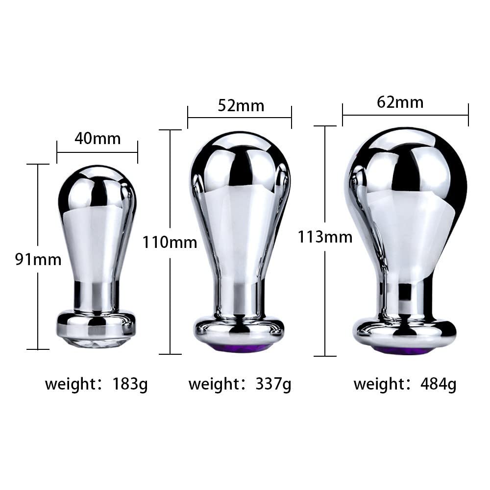 Stainless Steel Large Anal Plug Bulb Shape Jewelry Anal Plug
