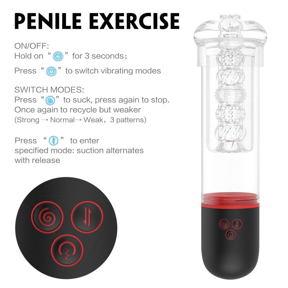 SoloSonic 9 Vibrating Sucking Transparent Electric Masturbation Cup Visual Experience Silicone Soft Suction Male Stroker