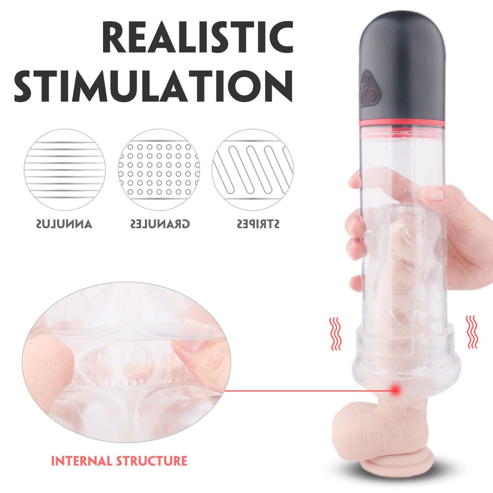 SoloSonic 9 Vibrating Sucking Transparent Electric Masturbation Cup Visual Experience Silicone Soft Suction Male Stroker