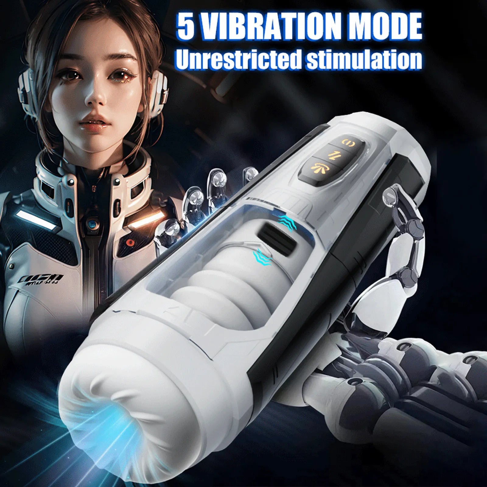 Male Stroker 7 Thrust & Rotate Modes , Lifelike USB Recharge with 3D Real Texture Sleeve with Voice Adult Sex Toy for Men