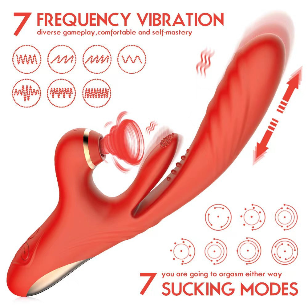 G-Spot Stimulator Suction Tapping Thrusting Dildo Sex Toy