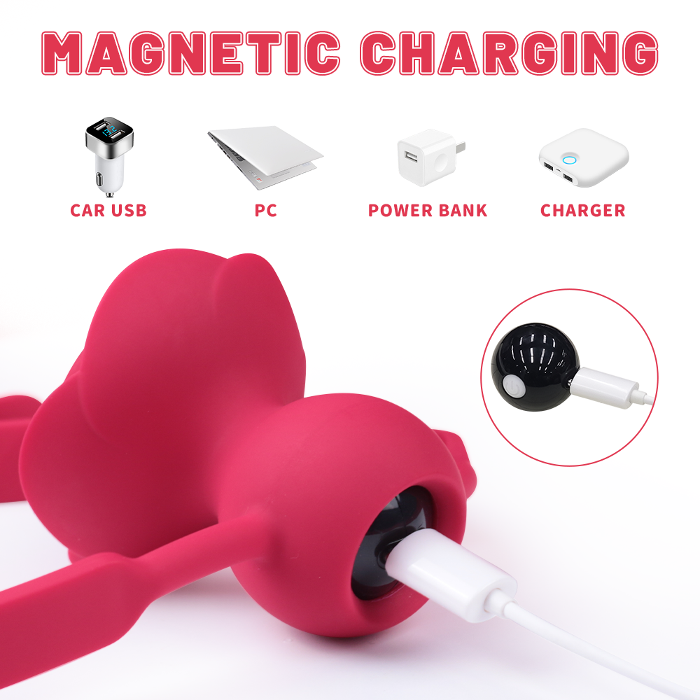 9-Frequency Vibrating Rose Gag With Removable Vibrator