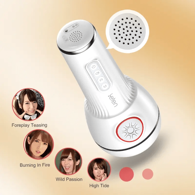Leten IV 10 Vibrating & Sucking Male Stroker With Heated Voice