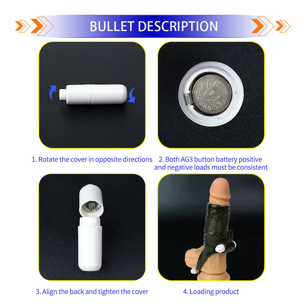 Uxol Silicone Textured Erection Transparent Vibrating Penis Sleeve