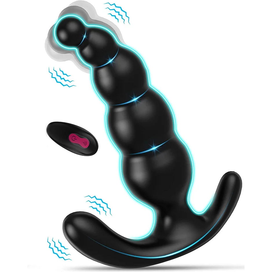Silicone Thrusting Butt Plug Remote Vibrating Prostate Dildo