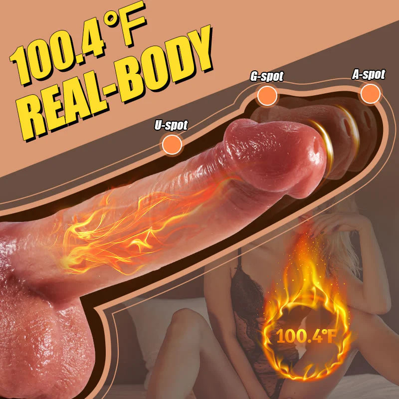 9 Vibrating 3 Thrusting Swinging Heating Lifelike Dildo for Women