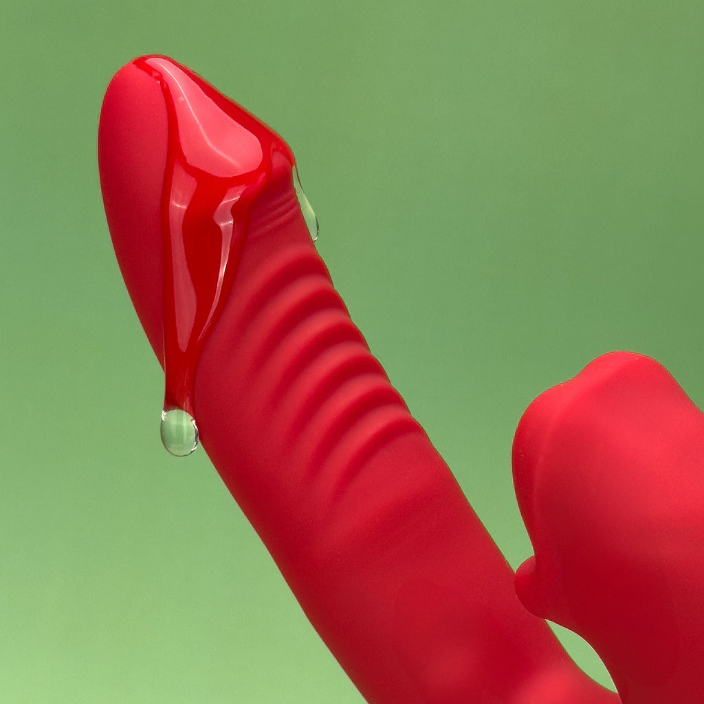 Dual Desire Thrusting Rabbit Vibrator - Red