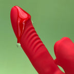 Dual Desire Thrusting Rabbit Vibrator - Red