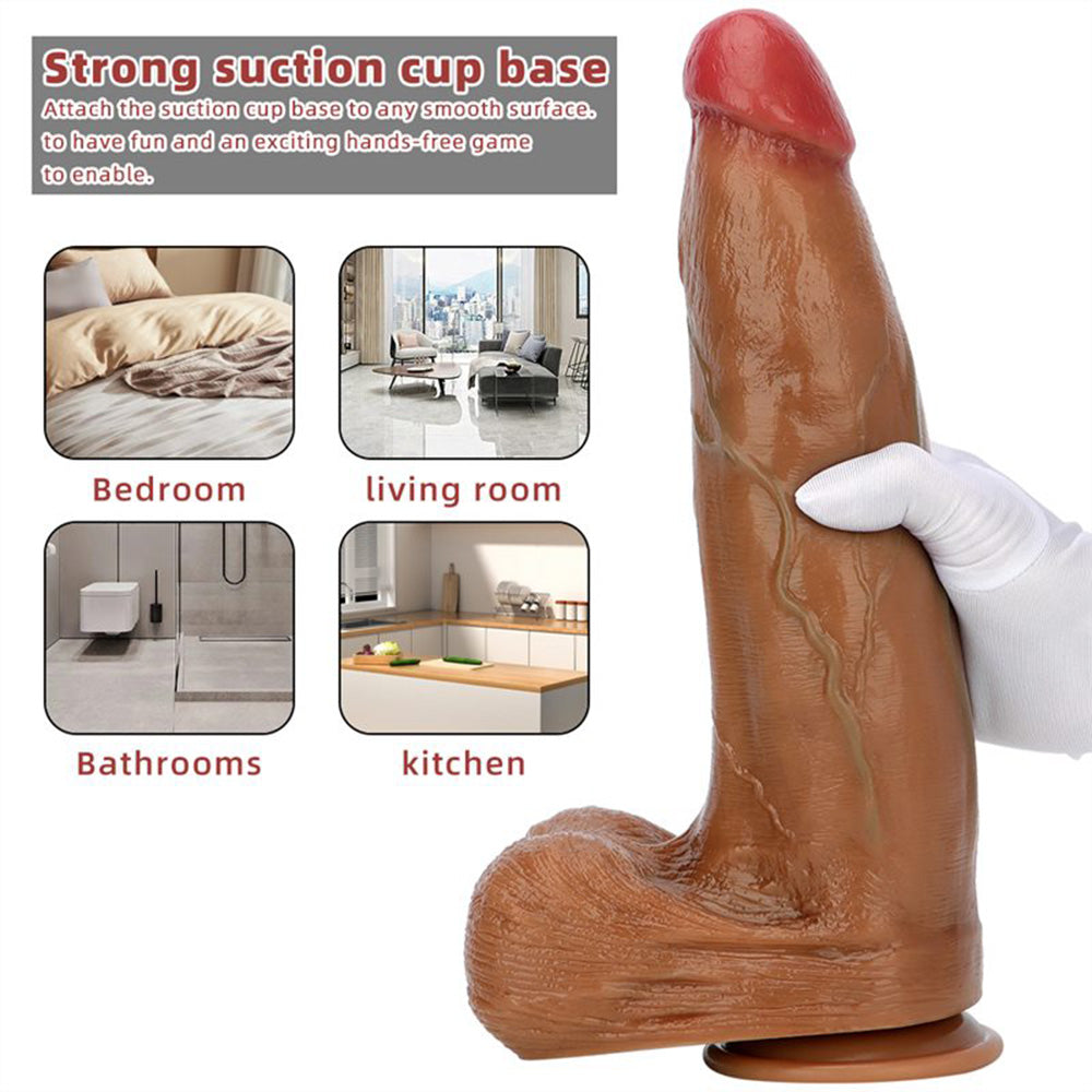 The Safest Material Green Veined Liquid Silicone Double Hardness Simulation Oversized Dildo
