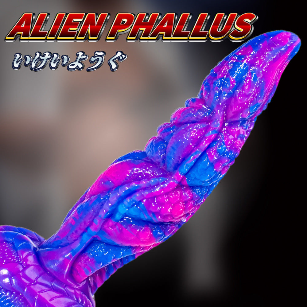 Special Shaped Mixed Color Liquid Silicone Manual Dildo