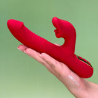 Dual Desire Thrusting Rabbit Vibrator - Red