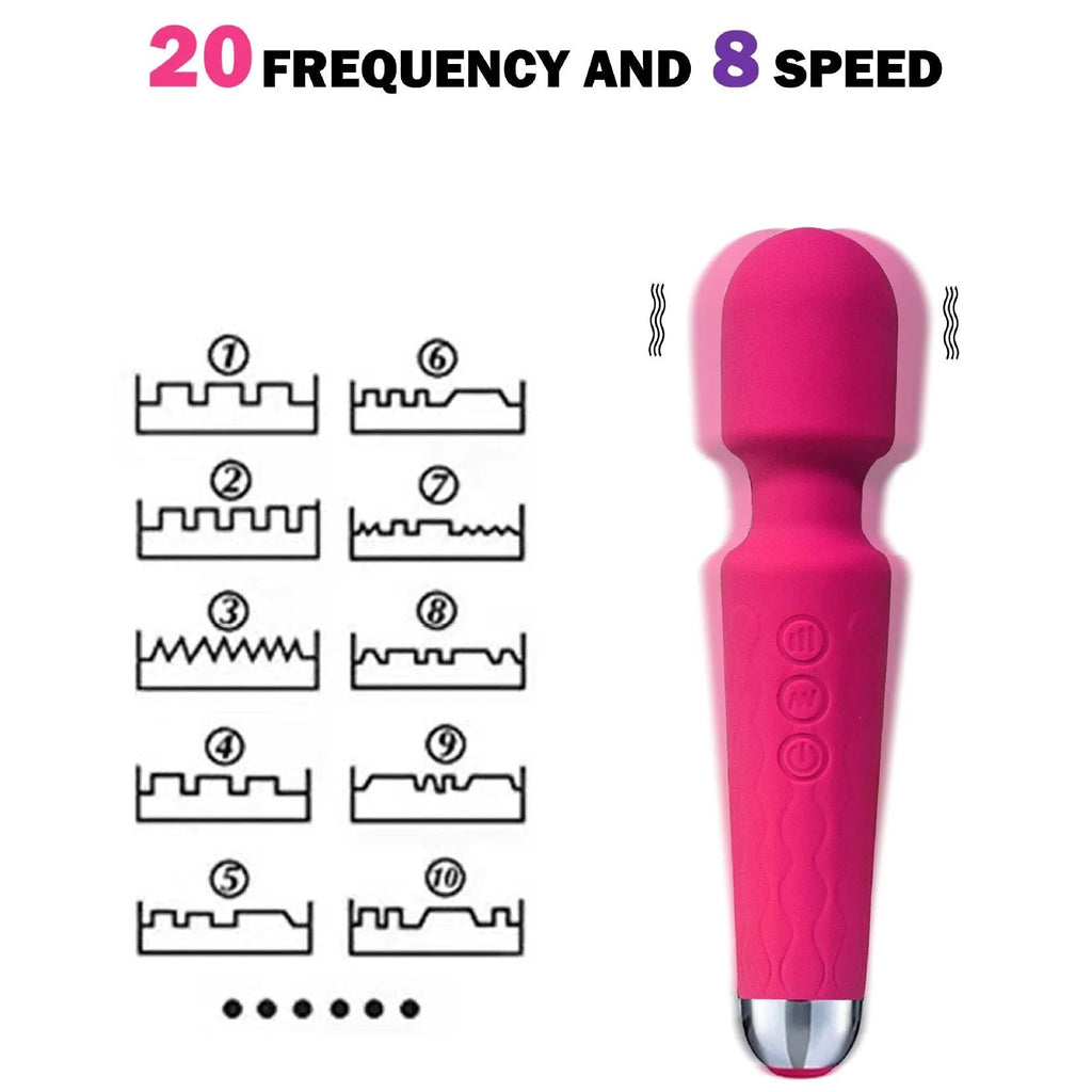 20 Frequency Magic Wand Knight Strong Shock  Nipple Vibrator
