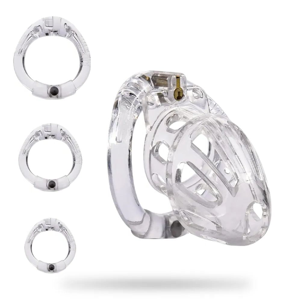 Lightweight Male Chastity Cage with 4 Size Rings