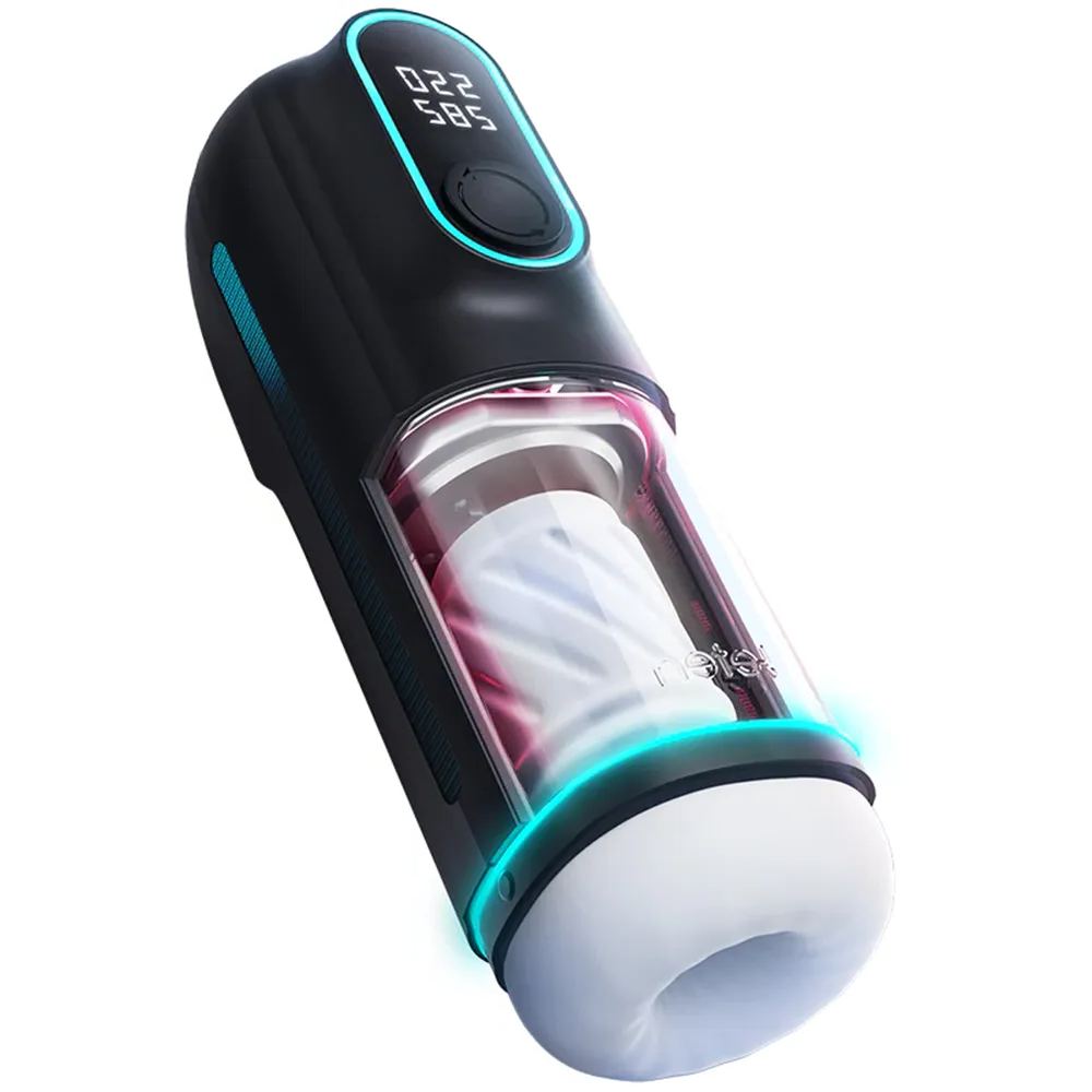 Leten – Black Hurricane Hole - 6 Modes Telescopic Suction Heating Male Stroker