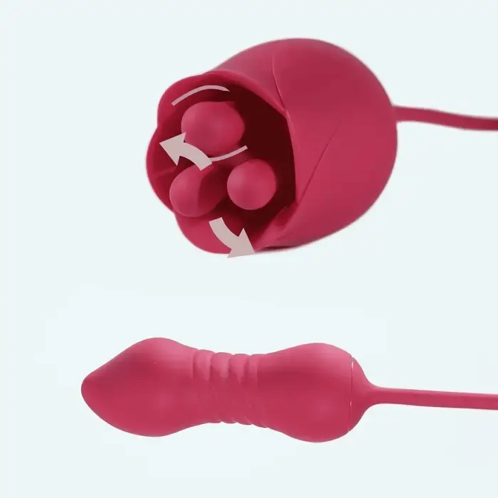 Rose Immortal Flower Double Head Telescopic Masturbator