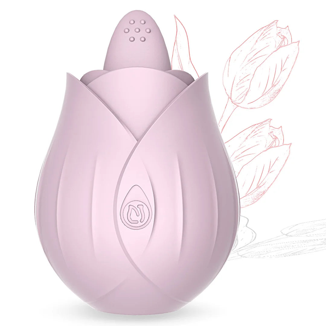 Vibrating Tongue Rose Vibrator Clitoral Stimulation Female Masturbator