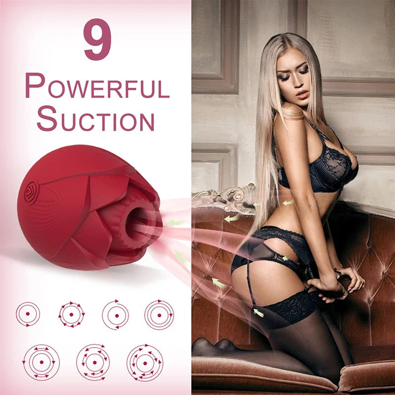 Rose Suction Vibrator Multiple Pleasure Vibrating Suction Egg Vibrator