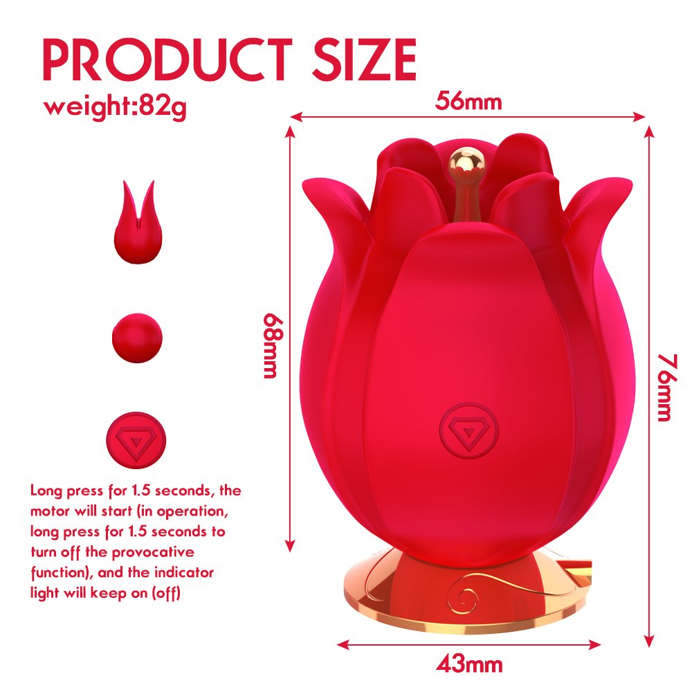 Rose Multi-Frequency Vibrating Egg Female  Orgasm Masturbation Massager