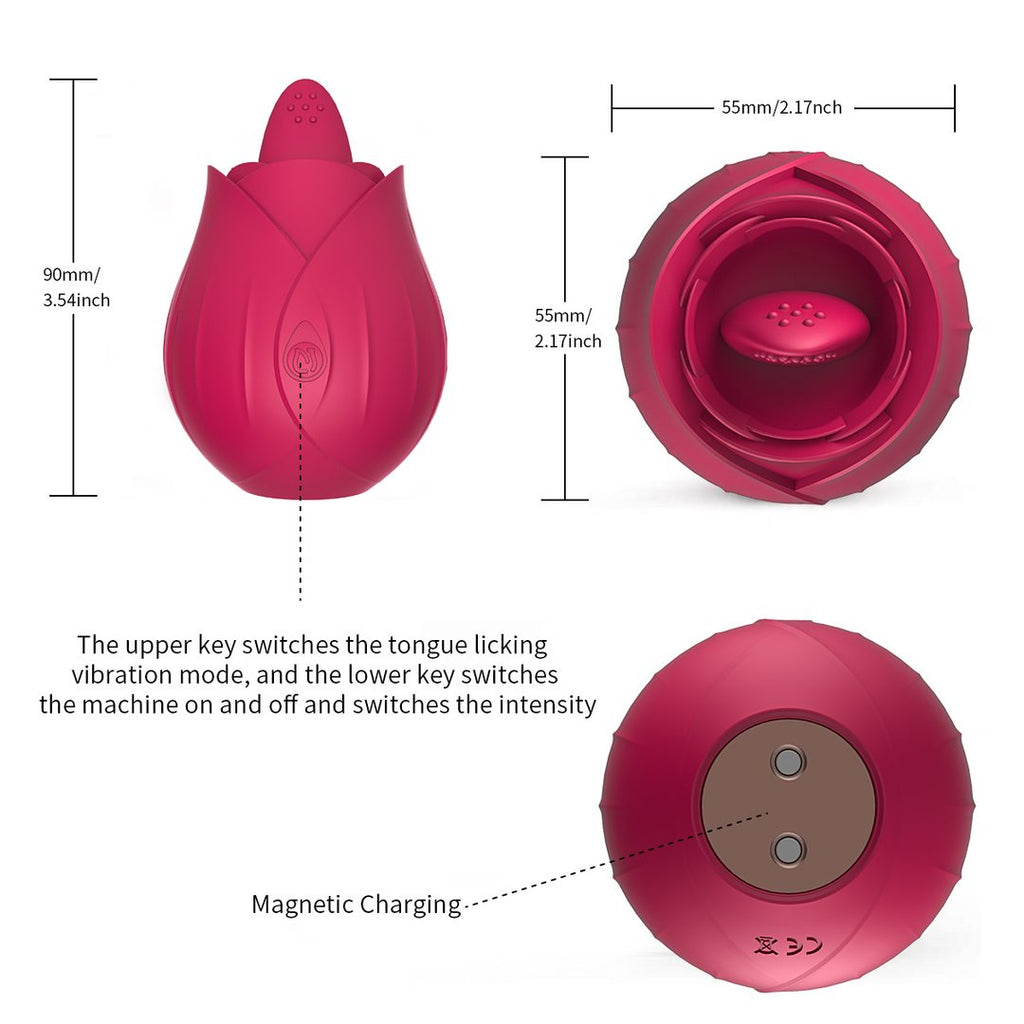 Vibrating Tongue Rose Vibrator Clitoral Stimulation Female Masturbator